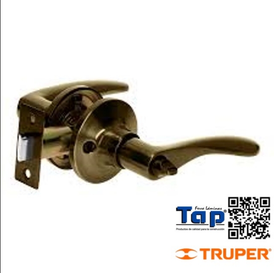 Imagen de CERRADURA MANIJA BAÑO CROMO MATE CIL METALICO HERMEX