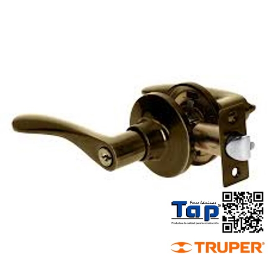 Imagen de CERRADURA MANIJA RECAMARA LATON ANTIGUO CIL METALICO,HERMEX