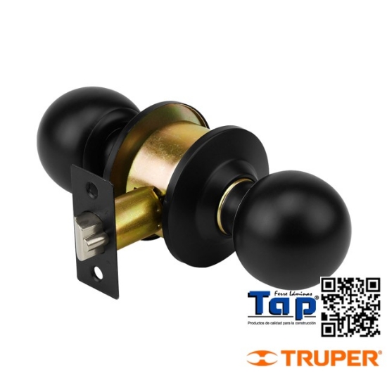 Imagen de CERRADURA POMO NEGRO ESFERA ENTRADA HERMEX