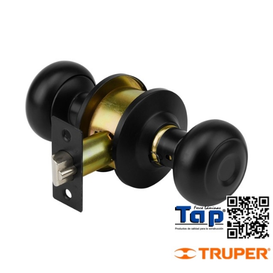 Imagen de CERRADURA POMO NEGRO OVAL ENTRADA HERMEX
