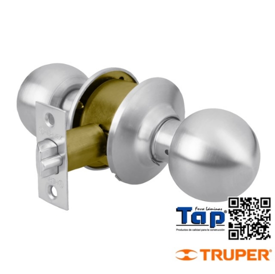 Imagen de CERRADURA T ESFERA P ENTRADA CROMO MATE HERMEX