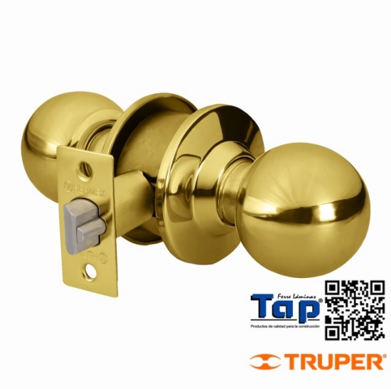 Imagen de CERRADURA T ESFERA P ENTRADA LATON BRILLANTE HERMEX