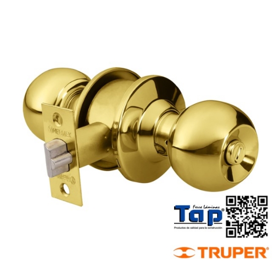 Imagen de CERRADURA T ESFERA P RECAMARA LATON BRILLANTE HERMEX