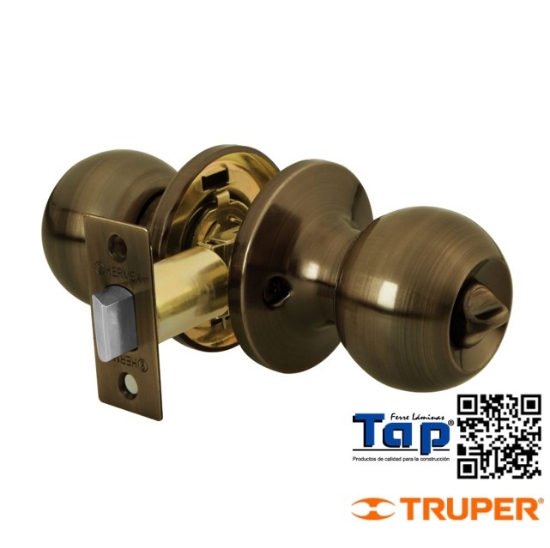 Imagen de CERRADURA T ESFERA TUBULAR BAÑO ANTIGUO HERMEX