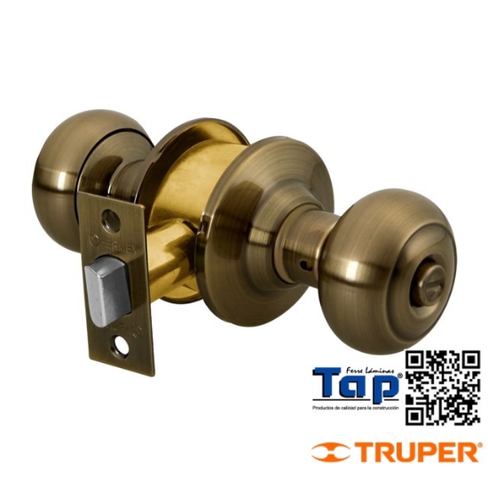 Imagen de CERRADURA T OVAL P BAÑO LATON ANTIGUO HERMEX