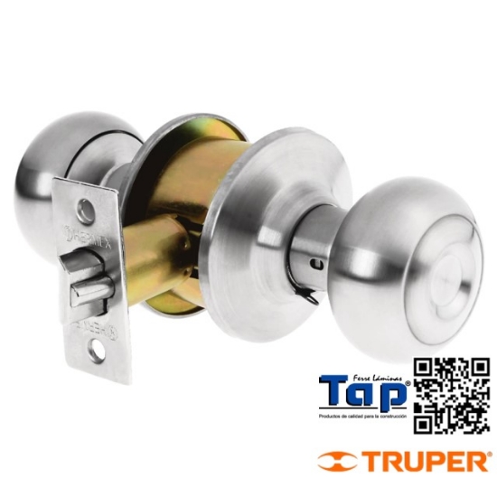 Imagen de CERRADURA T OVAL P ENTRADA CROMO MATE HERMEX
