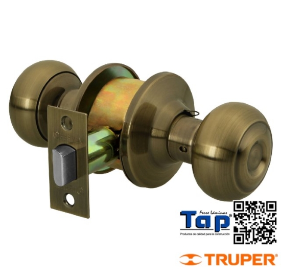 Imagen de CERRADURA T OVAL P ENTRADA LATON ANTIGUO HERMEX