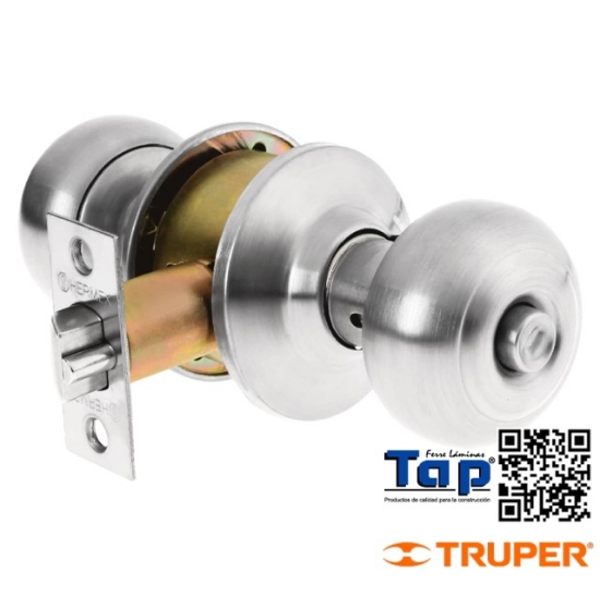 Imagen de CERRADURA T OVAL P RECAMARA CROMO MATE HERMEX