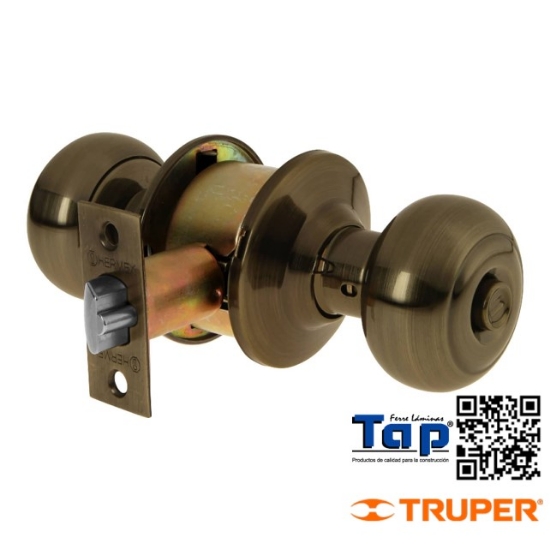 Imagen de CERRADURA T OVAL P RECAMARA LATON ANTIGUO HERMEX