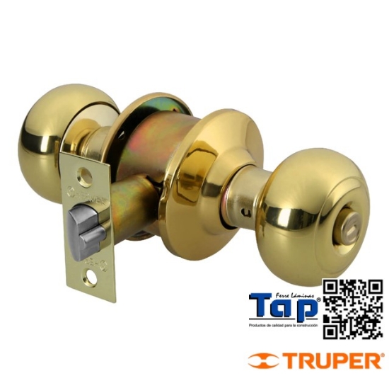 Imagen de CERRADURA T OVAL P RECAMARA LATON BRILLANTE HERMEX