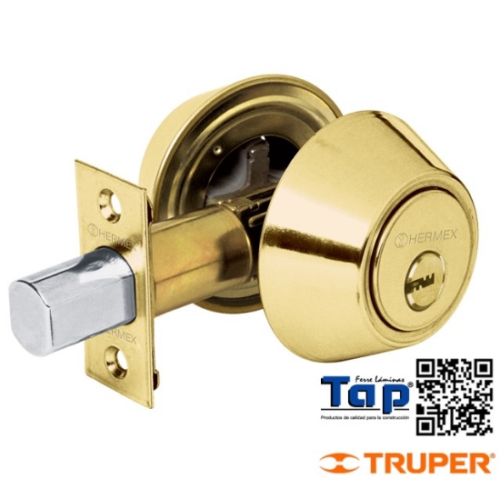 Imagen de CERROJO LLAVE-LLAVE LATON BRILLANTE LLAVE PUNTOS HERMEX B