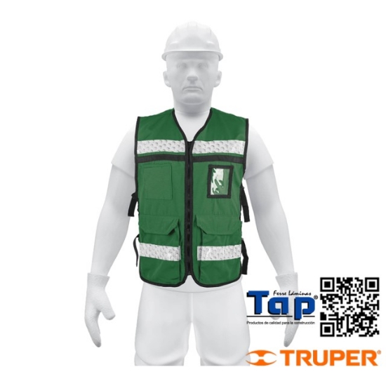 Imagen de CHALECO BRIGADISTA C CINTAS REFLEJANTES COLOR VERDE