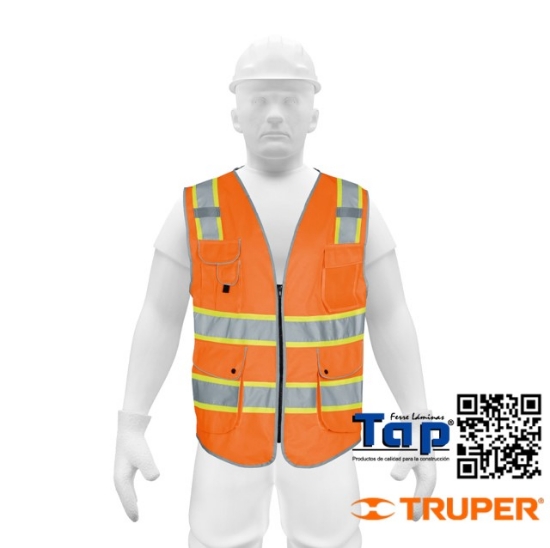 Imagen de CHALECO SEGURIDAD ALTA VISIBILIDAD NARANJA EXTRA GRA