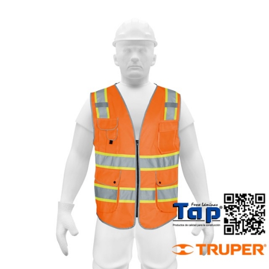 Imagen de CHALECO SEGURIDAD ALTA VISIBILIDAD NARANJA MEDIANO