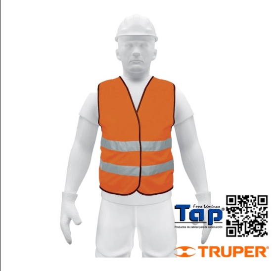 Imagen de CHALECO SEGURIDAD NARANJA C CINTAS ALTA VISIBILIDAD