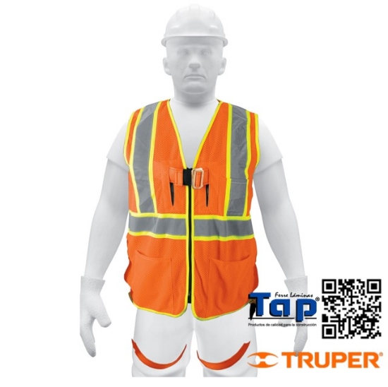 Imagen de CHALECO SEGURIDAD P ARNES ALTA VISIBILIDAD NARANJA