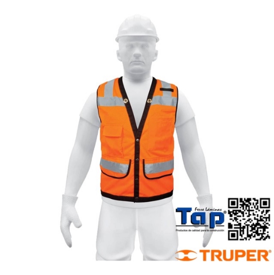 Imagen de CHALECO SEGURIDAD REF NARANJA C BOLS XG EXPERT