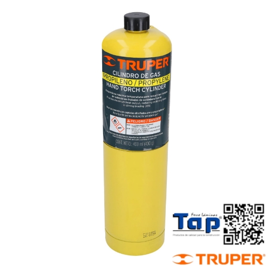 Imagen de GAS PROPILENO 400G AMARILLO TRUPER CILINDRO