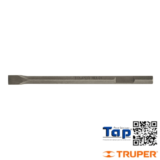 Imagen de CINCEL PLANO ZANCO HEX 034 1-3/8"X500 20" TRUPER
