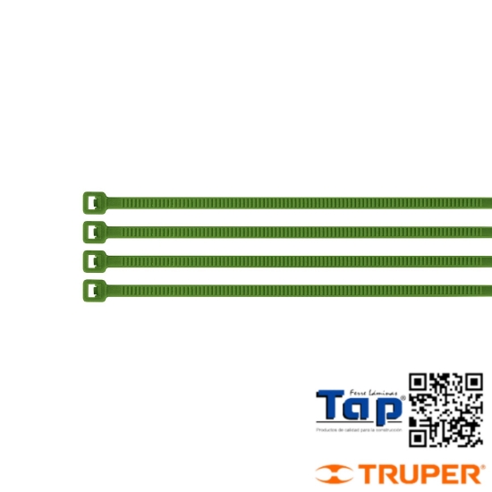 Imagen de CINCHOS PCOS  40 LB 150X3.5 MM VERDE BOL 50