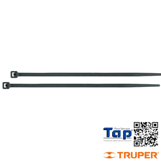 Imagen de CINCHOS PCOS  40 LB 200X3.5 MM NEGROS BOL 50