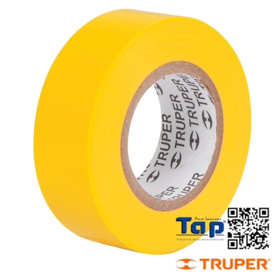 Imagen de CINTA AISLAR  9 MX19 MM AMARILLA TRUPER