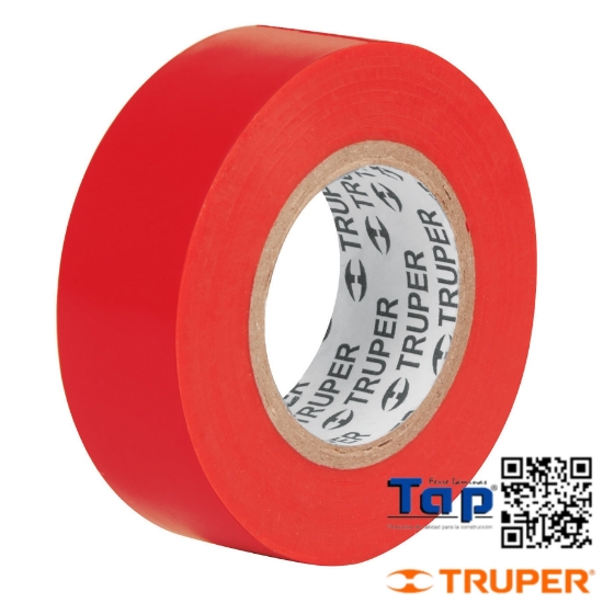 Imagen de CINTA AISLAR  9 MX19 MM ROJA TRUPER