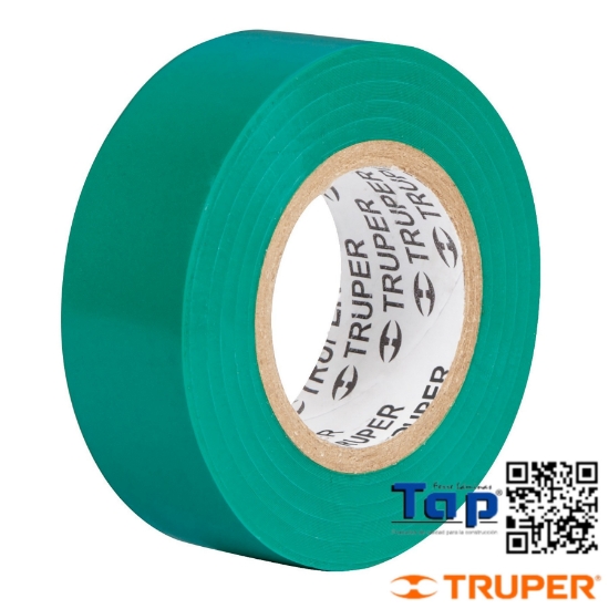 Imagen de CINTA AISLAR  9 MX19 MM VERDE TRUPER