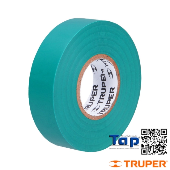 Imagen de CINTA AISLAR 18 MX19 MM VERDE TRUPER