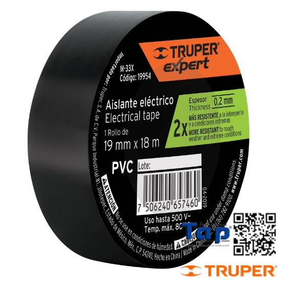 Imagen de CINTA AISLAR 19MMX18M TRUPER EXPERT