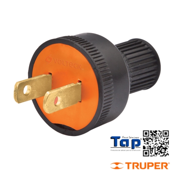 Imagen de CLAVIJAS NO POLARIZADAS REDONDAS PVC 2 PZA VOLTECK
