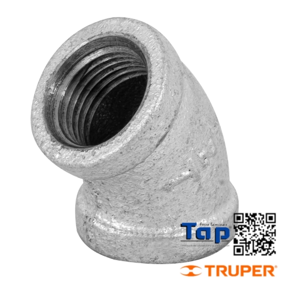 Imagen de CODO 45° ACERO GALVANIZADO 013 1/2" FOSET