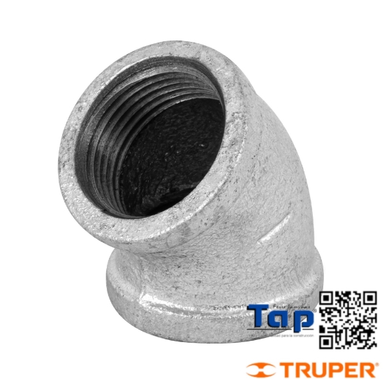 Imagen de CODO 45° ACERO GALVANIZADO 025 1" FOSET