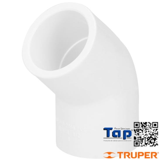 Imagen de CODO 45° PVC 013 1/2" FOSET