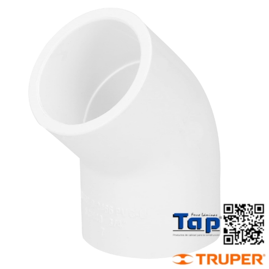 Imagen de CODO 45° PVC 019 3/4" FOSET