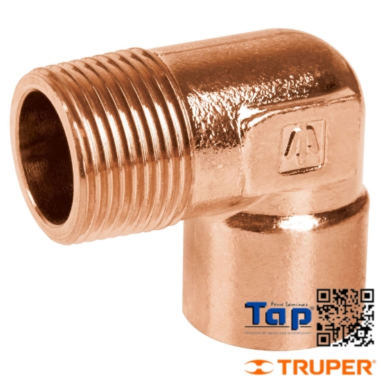 Imagen de CODO 90° COBRE ROSCA EXTERIOR 019 3/4" FOSET