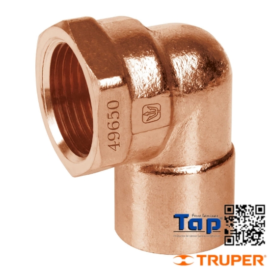 Imagen de CODO 90° COBRE ROSCA INTERIOR 013 1/2" FOSET