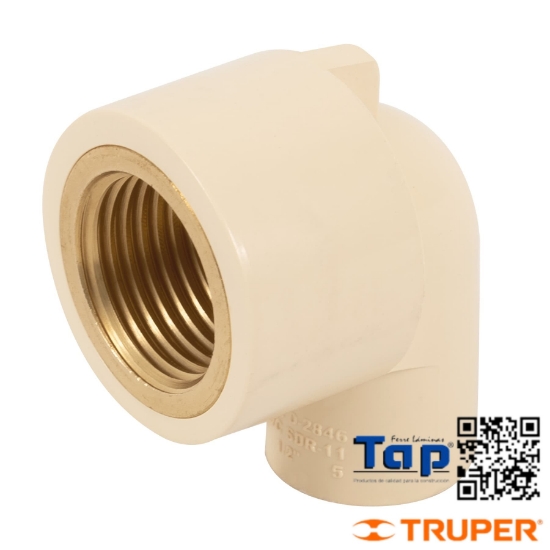 Imagen de CODO 90° CPVC C INSERTO LATON 013 1/2" FOSET