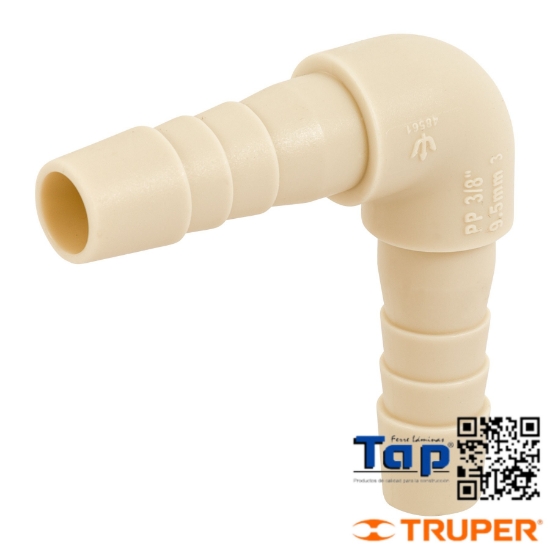 Imagen de CODO 90° INSERCION 009 3/8" POLIPROP FOSET
