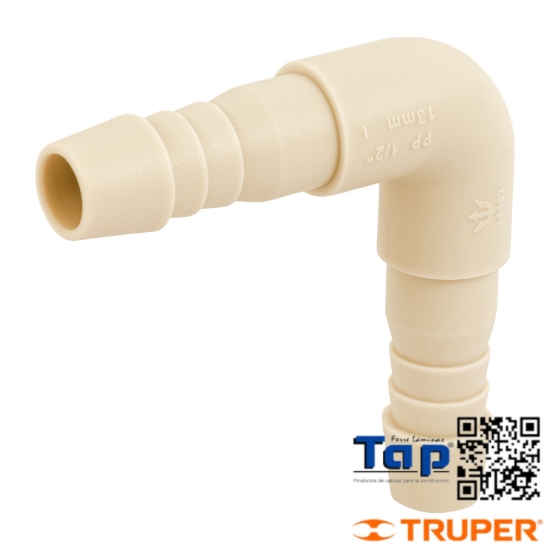 Imagen de CODO 90° INSERCION 013 1/2" POLIPROP FOSET