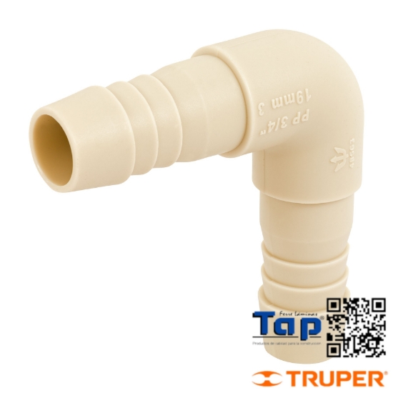 Imagen de CODO 90° INSERCION 019 3/4" POLIPROP FOSET
