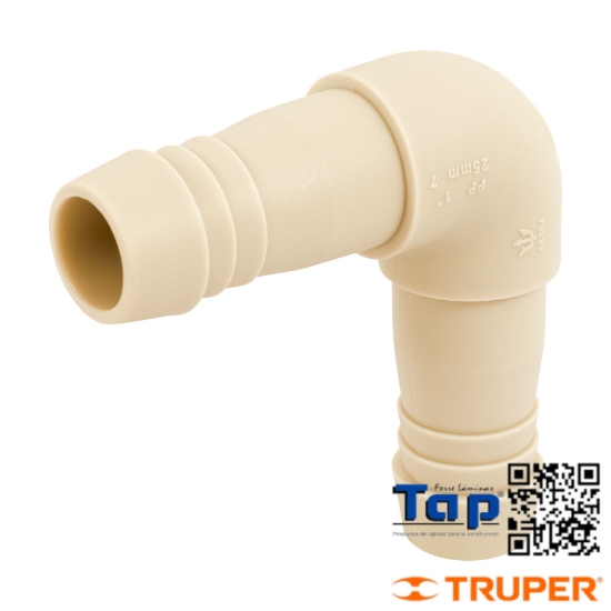 Imagen de CODO 90° INSERCION 025 1" POLIPROP FOSET