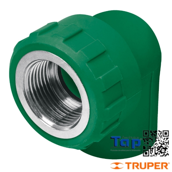 Imagen de CODO 90° PPR 013 1/2" HEMBRA C INSERTO METALICO FOSET