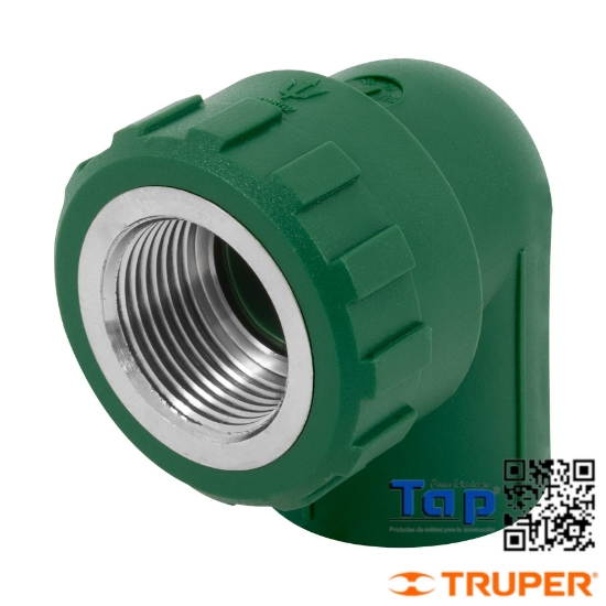 Imagen de CODO 90° PPR 019 3/4" HEMBRA C INSERTO METALICO FOSET
