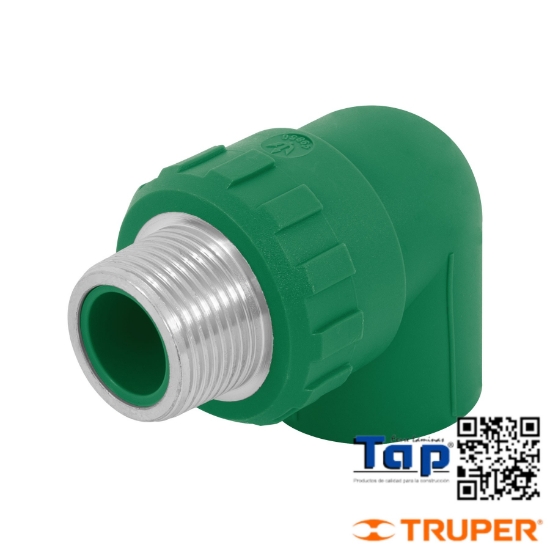 Imagen de CODO 90° PPR 019 3/4" MACHO C INSERTO METALICO FOSET