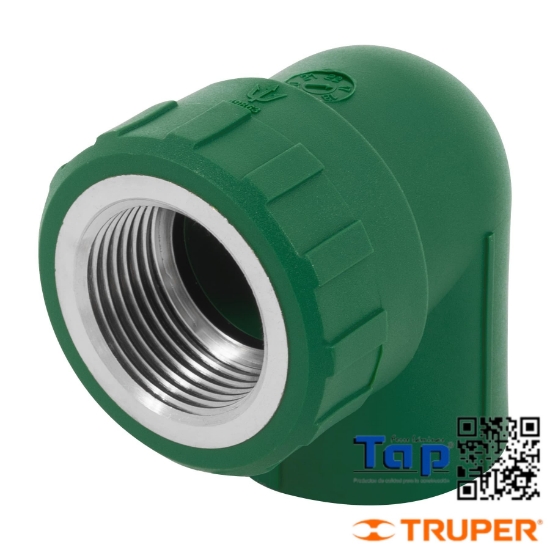 Imagen de CODO 90° PPR 025 1" HEMBRA C INSERTO METALICO FOSET