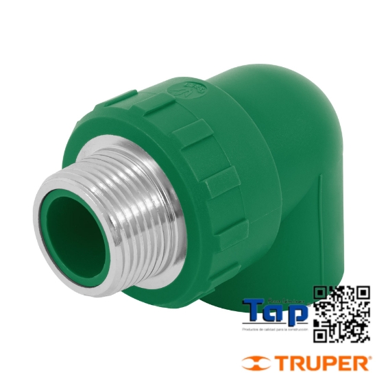 Imagen de CODO 90° PPR 025 1" MACHO C INSERTO METALICO FOSET