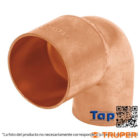 Imagen de CODO 90° REDUCCION COBRE 025 1"X013 1/2" FOSET