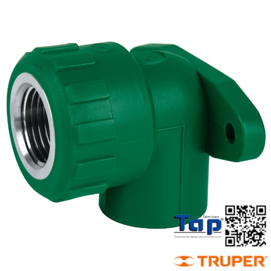 Imagen de CODO OREJA 90° PPR 013 1/2" HEMBRA C INSERTO METALICO