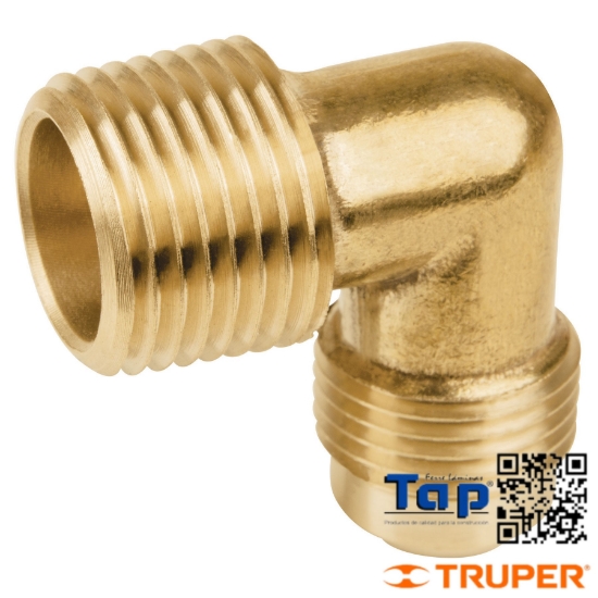 Imagen de CODO TERMINAL A 90° LATON 013 1/2"X013 1/2" FOSET